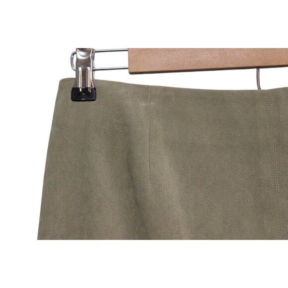 Talbots Maxi Skirt Size 10 Olive Green Perforated Boho Stretch A-Line Festival - Picture 5 of 14